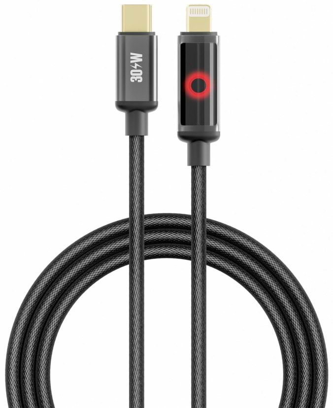 Кабель YOKI SMART PULSE Type-C to iP 30W 1.2m Black (SM33)